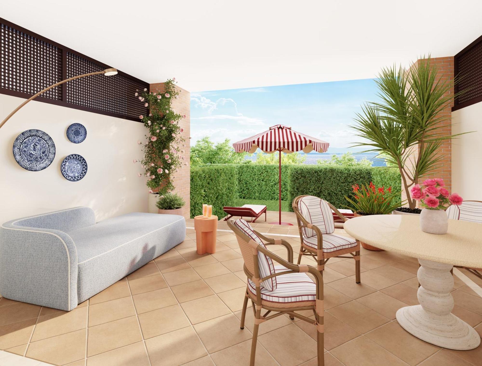 Don Carlos Marbella Exteriér fotografie 3D rendering of a patio